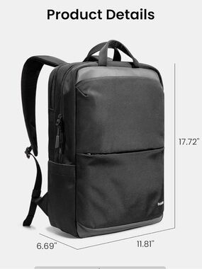 Black Minimalist Everyday Laptop Backpack